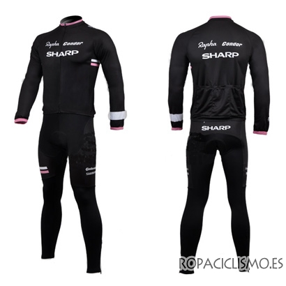 2013 Maillot rapha negro mangas larga